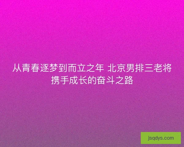从青春逐梦到而立之年 北京男排三老将携手成长的奋斗之路