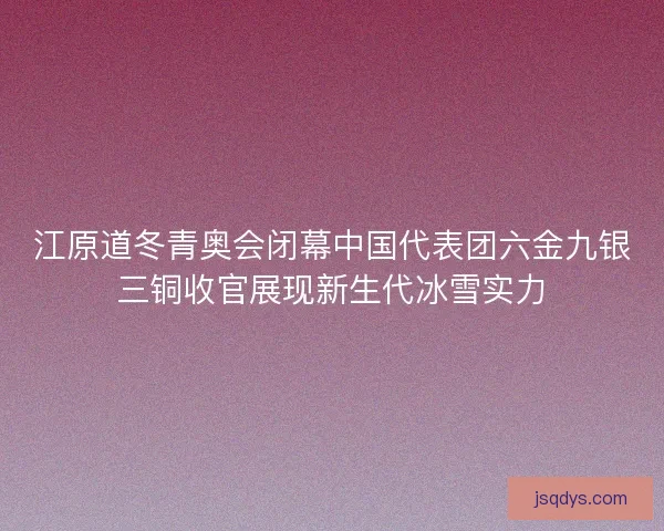 江原道冬青奥会闭幕中国代表团六金九银三铜收官展现新生代冰雪实力